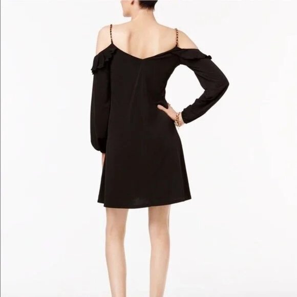 MICHAEL Michael Kors Petite Chain-Strap Long-Sleeve Shift Dress - Picture 3 of 4